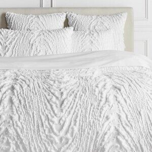 Z Gallerie Exclusive Azalea Bedding KING DUVET PEARL MORE LIKE WHITE ORIGINAL